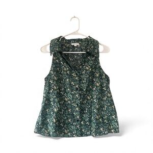 Anthropologie Sunday’s Floral Sleeveless Blouse 100% cotton textured small